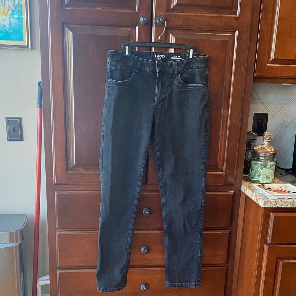 Izod Men's Dark Gray Slim Jeans